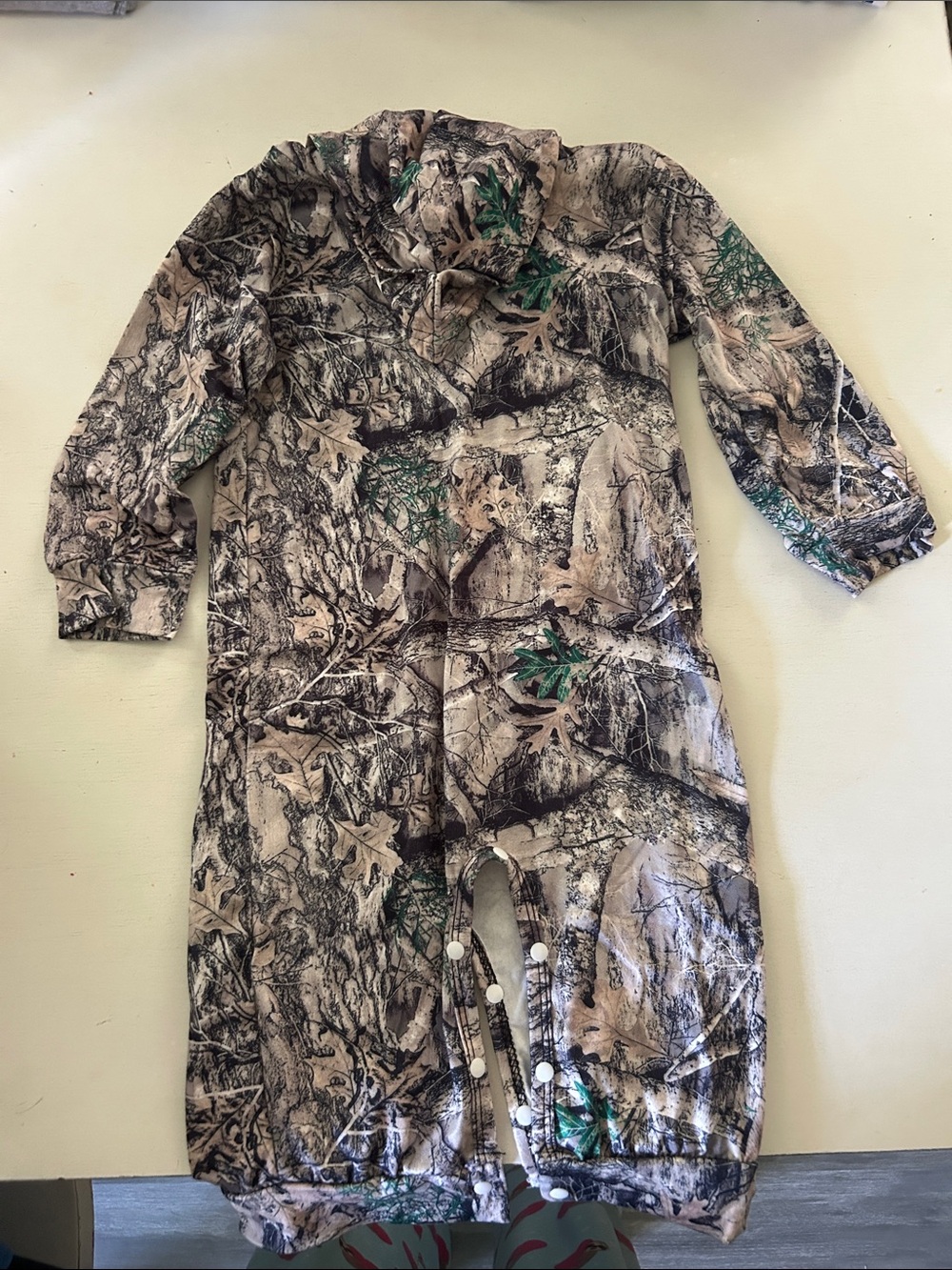 Kids Camo One-Piece Pajama - Green & Brown